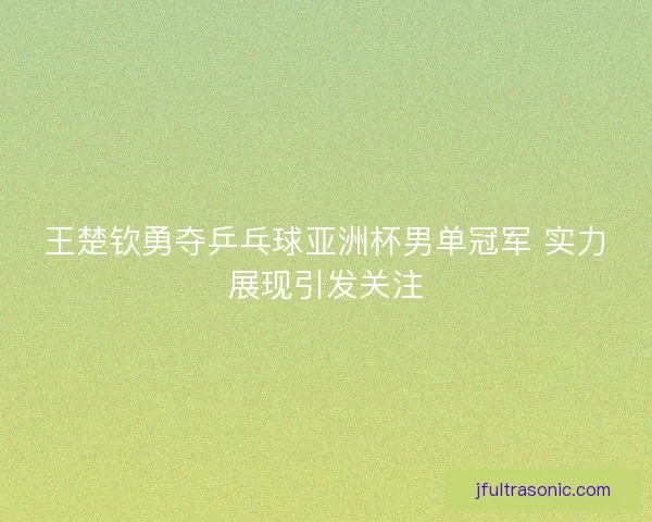 王楚钦勇夺乒乓球亚洲杯男单冠军 实力展现引发关注